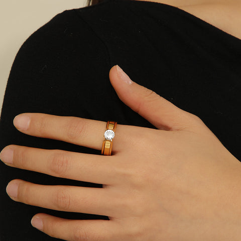 Buy Dropp™ Elegant Golden Dou Halo Ring