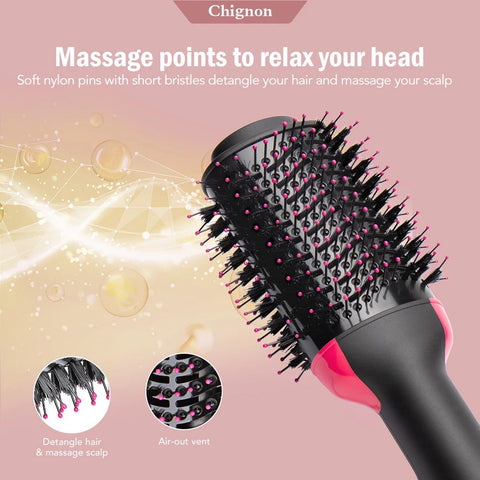 Buy Dropp™ Hot Air Brush Multi-Function HairDryer Straightener Curler CombOne Step Professional Salon Hai..