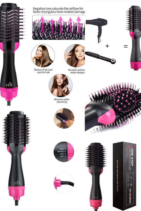 Buy Dropp™ Hot Air Brush Multi-Function HairDryer Straightener Curler CombOne Step Professional Salon Hai..