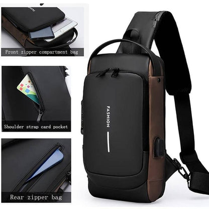 Anti-theft Cross Body Bag with USB Charging Port