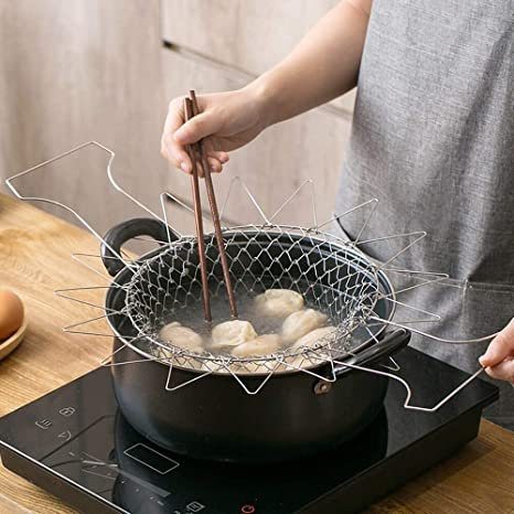 Buy Dropp™ Multipurpose Foldable Stainless Steel Fry Basket