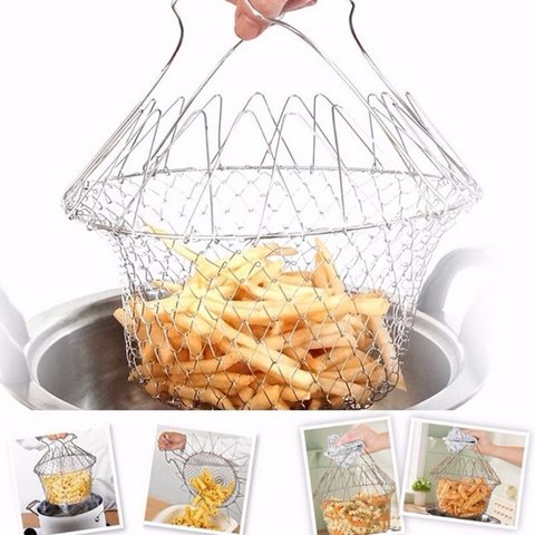Buy Dropp™ Multipurpose Foldable Stainless Steel Fry Basket