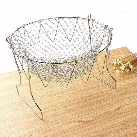 Buy Dropp™ Multipurpose Foldable Stainless Steel Fry Basket